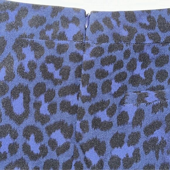 kate spade 16 Wild Ones Navy Blue Black Leopard Print Ankle Cropped Slacks - Picture 10 of 14